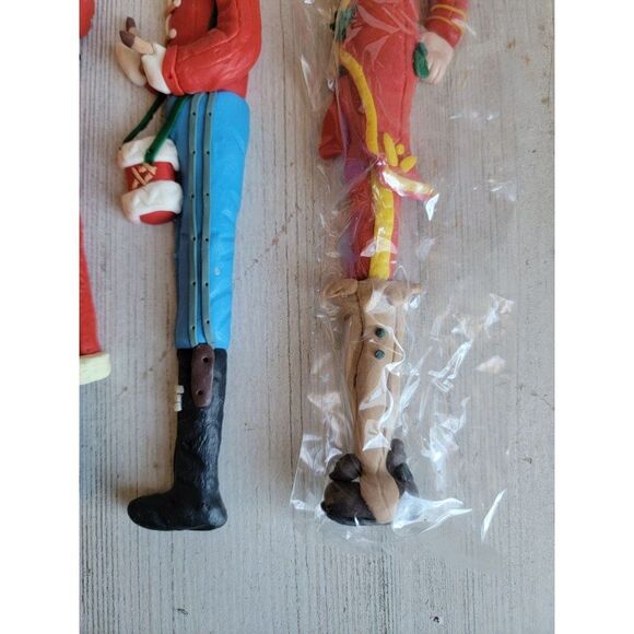 Sterling claydough Soldier Santa Claus long ornament figure Xmas set decor - Picture 5 of 9